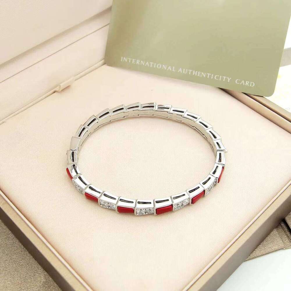 Hot Sale Bulg Brand Designer Jewelry Snake Bracelet Luxury Inspired Trapezoidal Zircon Shell Gold Plated Bangle for Women gifts