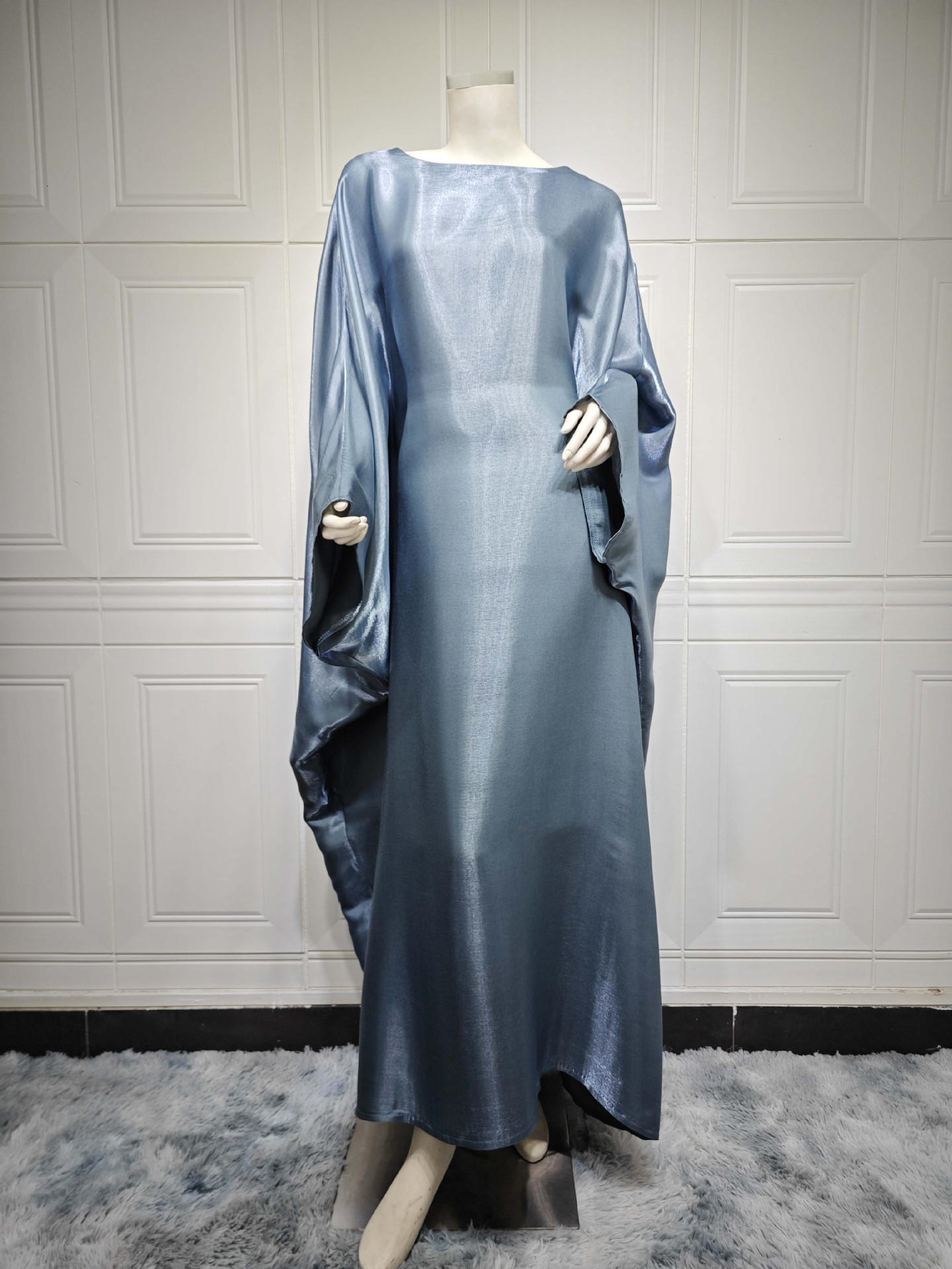 Plus Size Semi Formal Dress Green Glitter Long Sleeve V Neck Lantern Sleeve Maxi Dress Evening Long Dress 240930