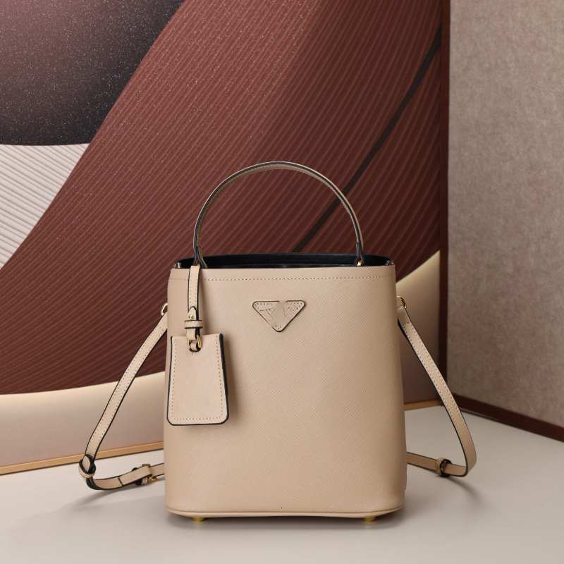 12A Mirror Texture Designer's P High Texture Fashion Versatile Cross Pattern Cowhide Triangle Shape Large Capacity Handbag For Women's Shoulder Crossbody Bag