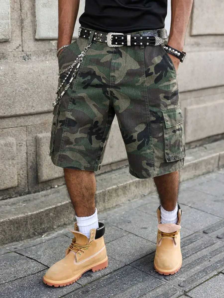 Mens Casual Camouflage Print Denim Cargo Shorts Jorts For Summer Camo Shorts Jorts For Men Going Out Hang Out Commute Street L260529