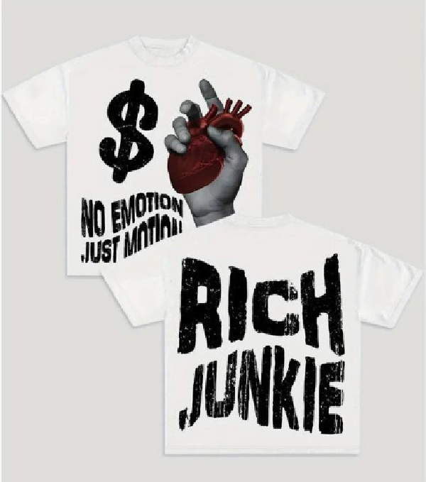 Men's T Shirts Rich Junkie Double Sided Printing Cotton T-Shirt Soft And Comfortable Casual Versatile Printed