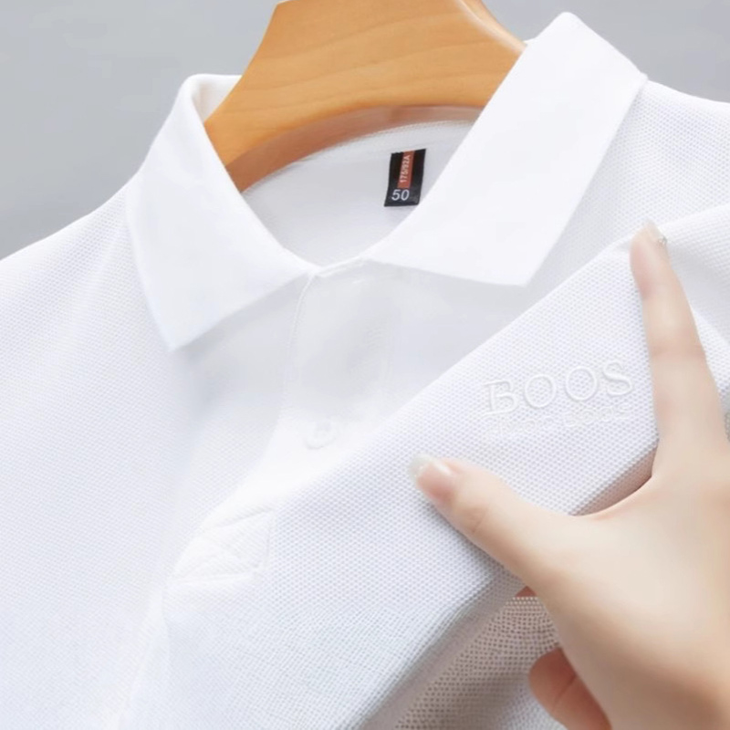 Men's Polos Pure Cotton High-quality Comfortable Casual T-shirt Short Sleeve Summer Letter Embroidery Breathable Polo Shirt