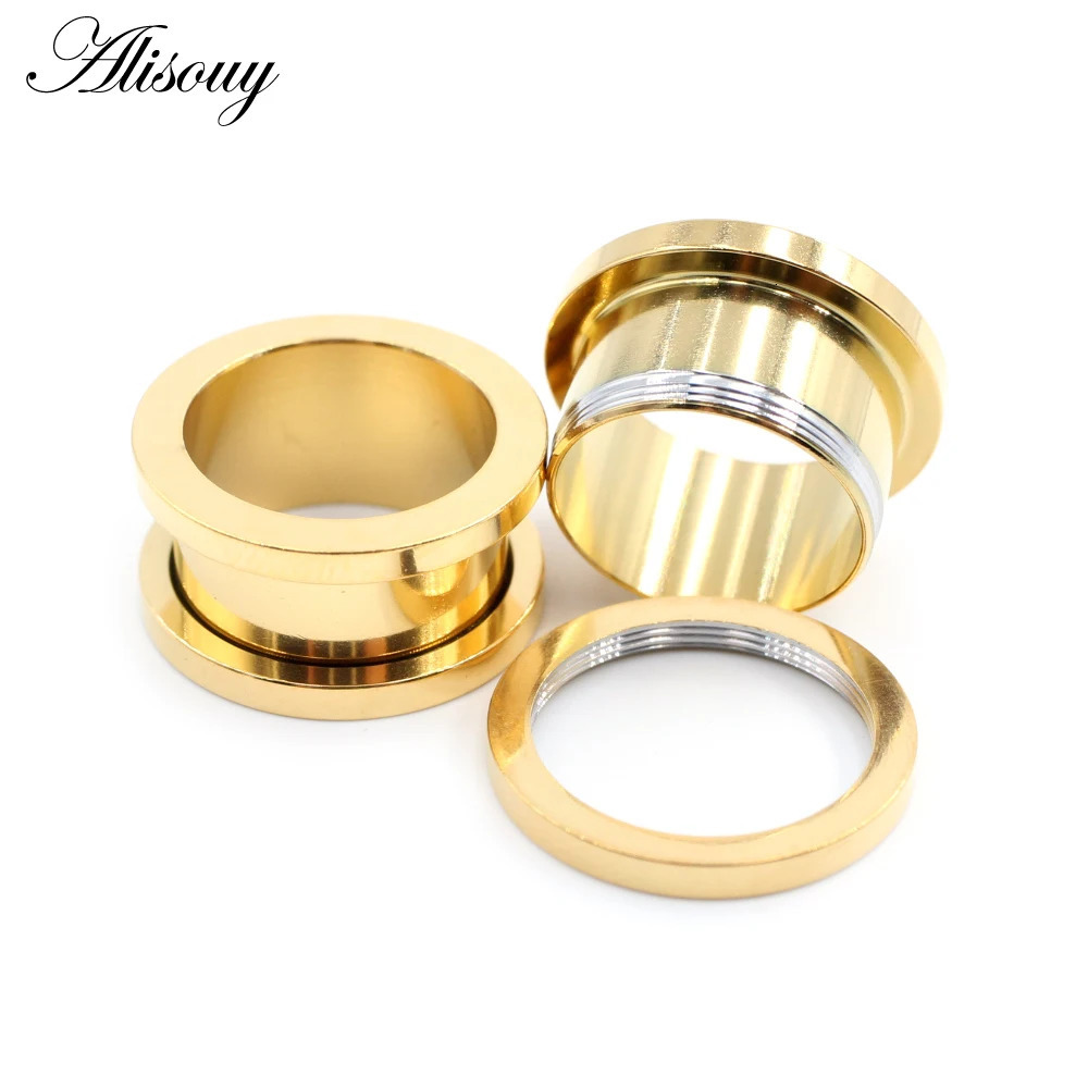 2pcs Colorful Anodized Stainless Steel Screw Fit Ear Flesh Tunnel Earring Plug Expander Body Jewelry Piercing Earlet Gauges260528BJ - view 7