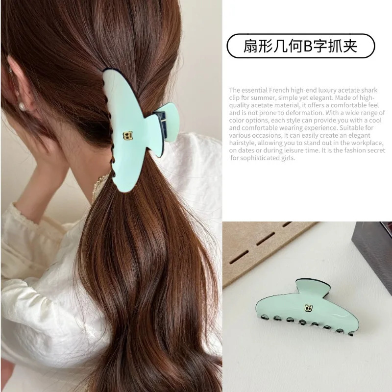 Korean b version temperament simple acetic acid letter grab clip back head hair accessories hairpin260528BJ - view 3