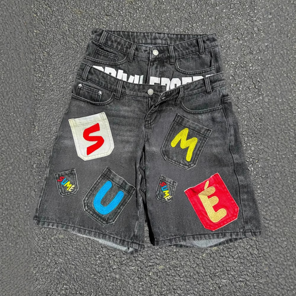 Free shipping Hip-Hop Inspired Fashionable Street Style Short Pants Vintage Retro Hip-hop Bottoms Logo Printed Street Shorts