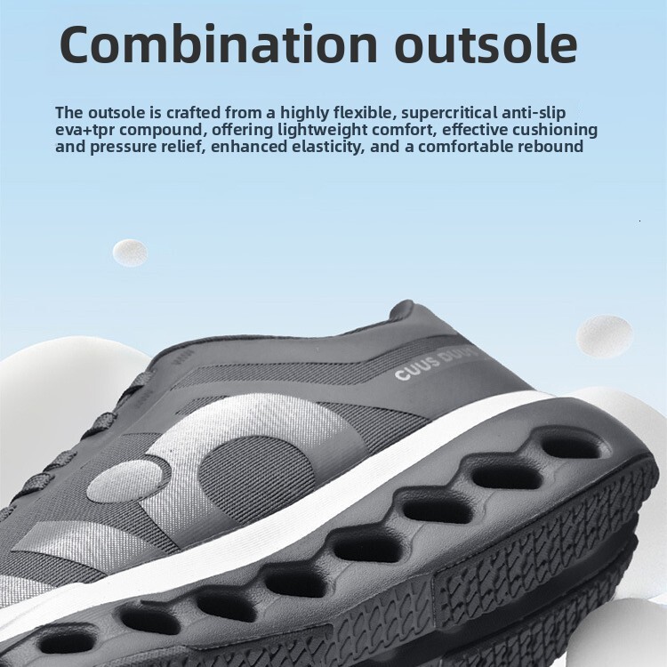 CUUS DUUS Mens Three Color Daily Footwear Breathable Mesh Running Shoes Hollow Cutout Shock Absorbing Midsole Non Slip Outsole For Non Slip Morning Jo - view 5