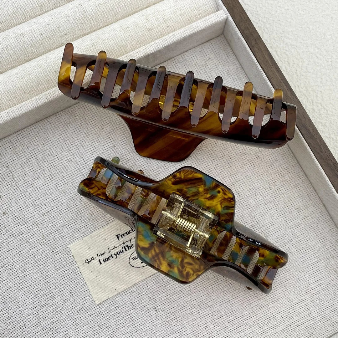 Vintage Large Size Acetate Hair Claw Clips Female Elegant Hair clip Temperament Shark Clip Hair Accessories For Women260528BJ - view 5