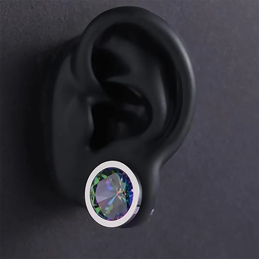 1 Set of 4 Pairs Color Zircons and 1 Pair Ear Tunnels Ear Stretcher Gauge Plug Ear Lobe Expander Piercing Jewelry260528BJ - view 3