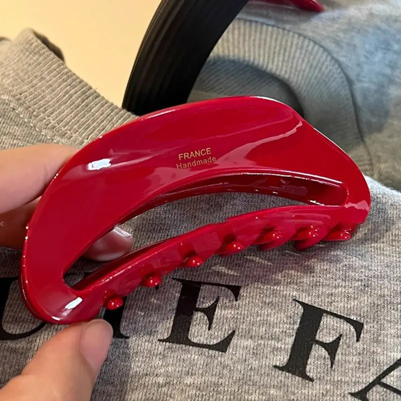 1/2pcs high-end Year red vinegar clip geometric temperament back of the head hair clip hair accessories260528BJ - view 5