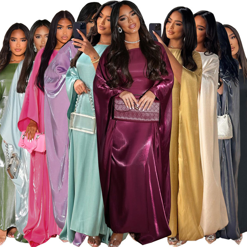 Plus Size Semi Formal Dress Green Glitter Long Sleeve V Neck Lantern Sleeve Maxi Dress Evening Long Dress 240930
