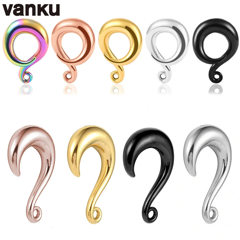 Vanku Wholesale 10pcs Stainless Steel For Dangle Earring Twist Hooks PVD Plating Ear Hanger Weights Body Jewelry260528BJ