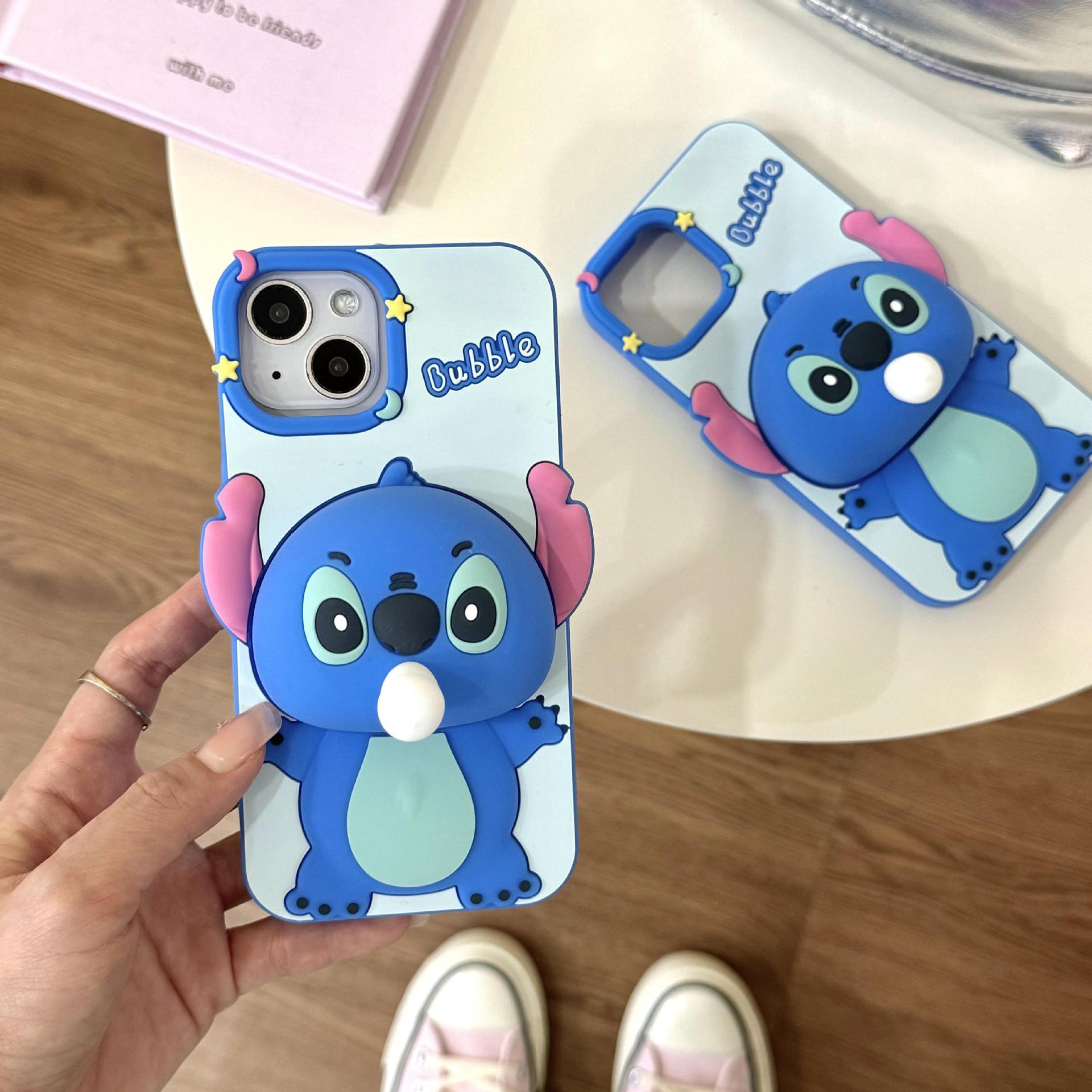 7P,11 stress-relief press-and-bubble Stitch 13,14pro creative soft silicone xr phone case 15promax