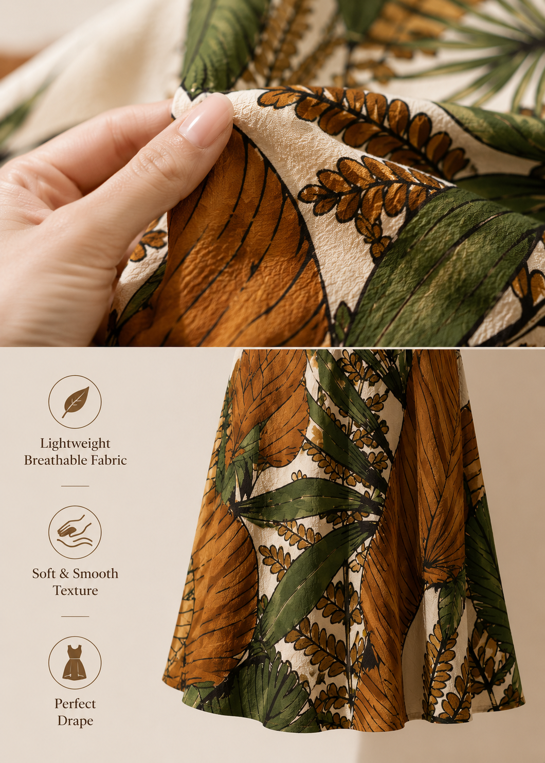 Vintage Tropical Print Dress for Women Sleeveless A-Line Summer Sundress, Casual Vacation Beach Mini Dress with Flattering Waist Fit