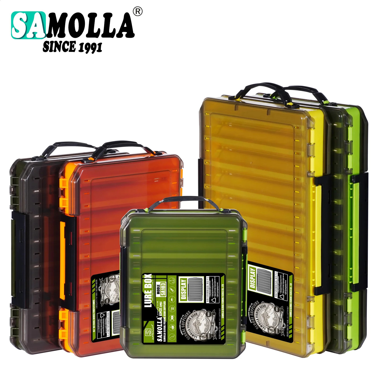 SAMOLLA Large Fishing Tackle Box Lure Storage Double Sided Lure Hook Boxes Baits Container Storage Case Fishing Accessories 260601