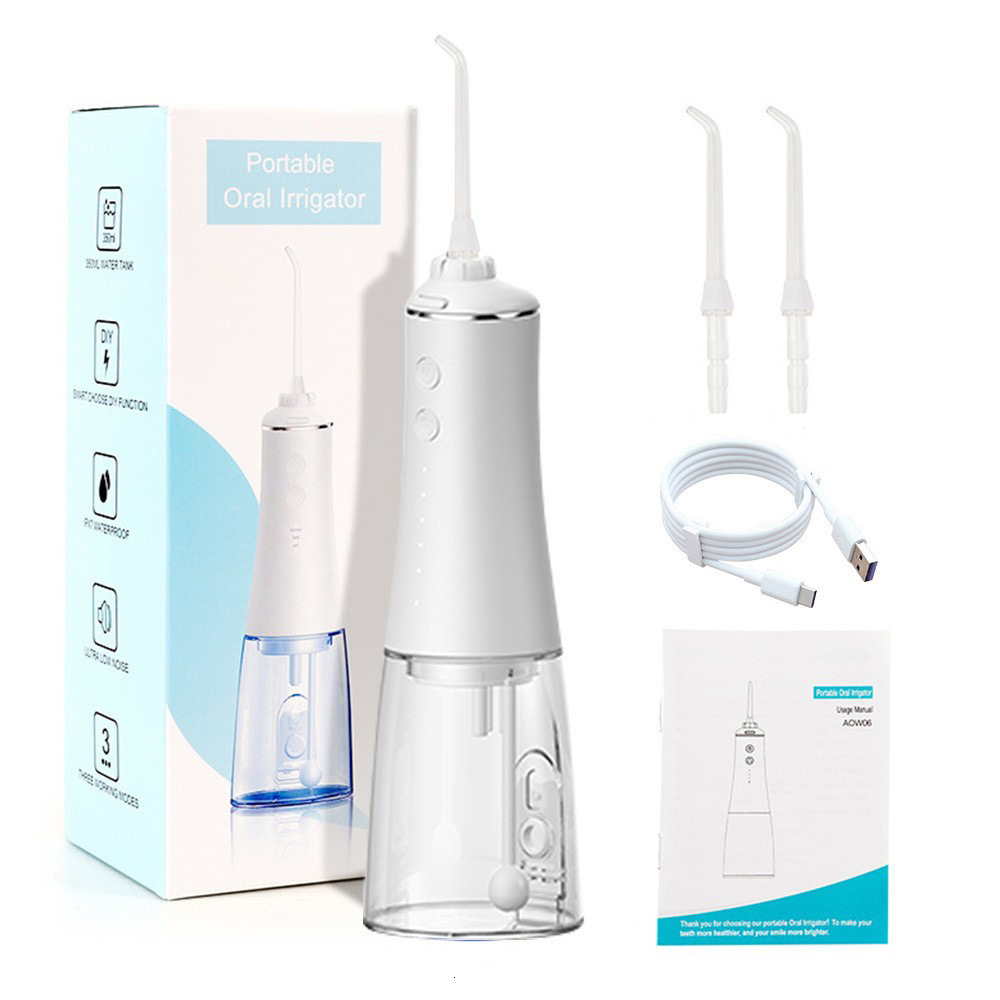 Oral irrigator Fairywill sink 5-mode portable dental water pump 350ML water tank teeth cleaner USB charging waterproof 250304