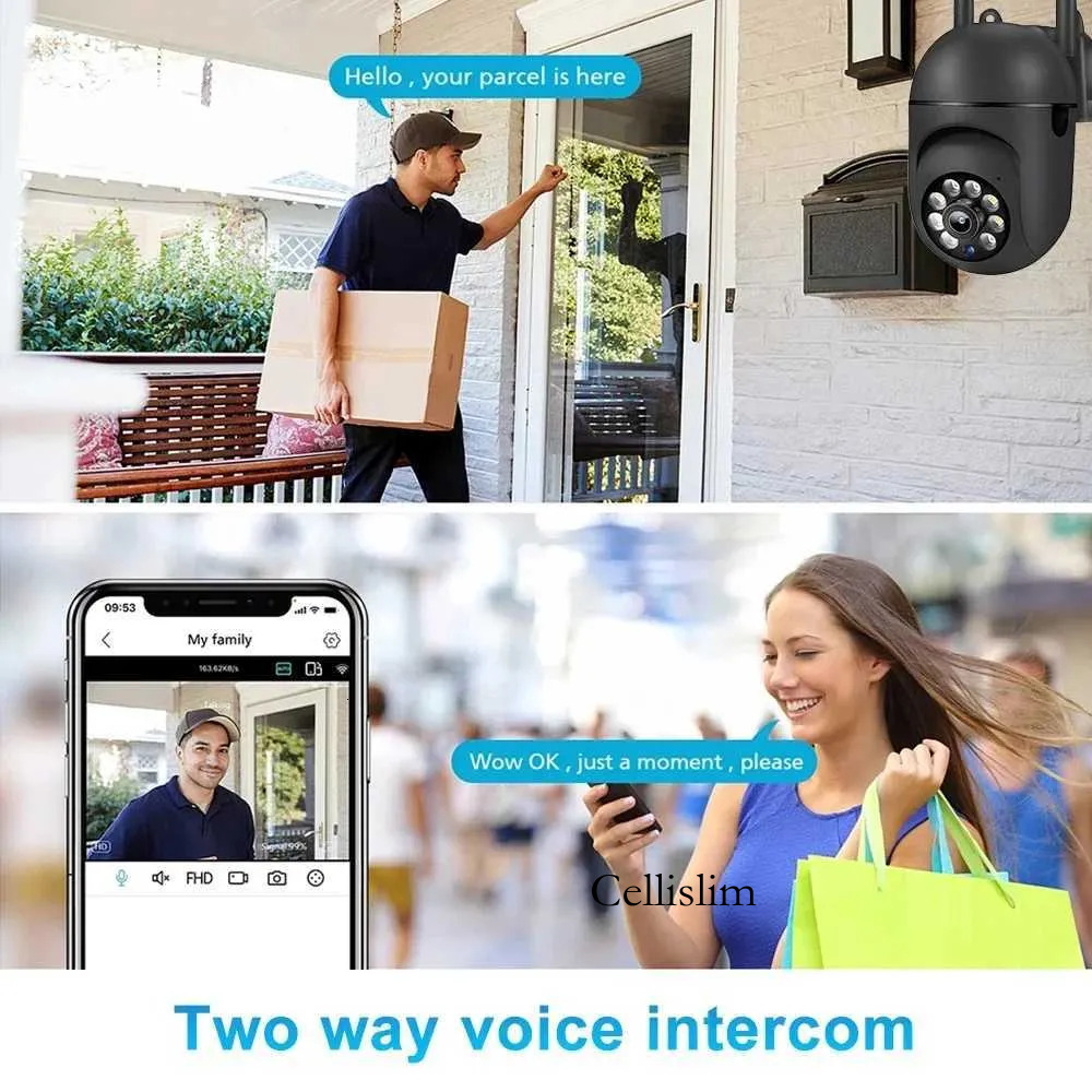 4Pcs 1 1 5G 2 4G Wifi Surveillance Cameras PTZ IP Outdoor Security Protection Camera Two Way Au Auto Tracking Cam Z241224 - view 4