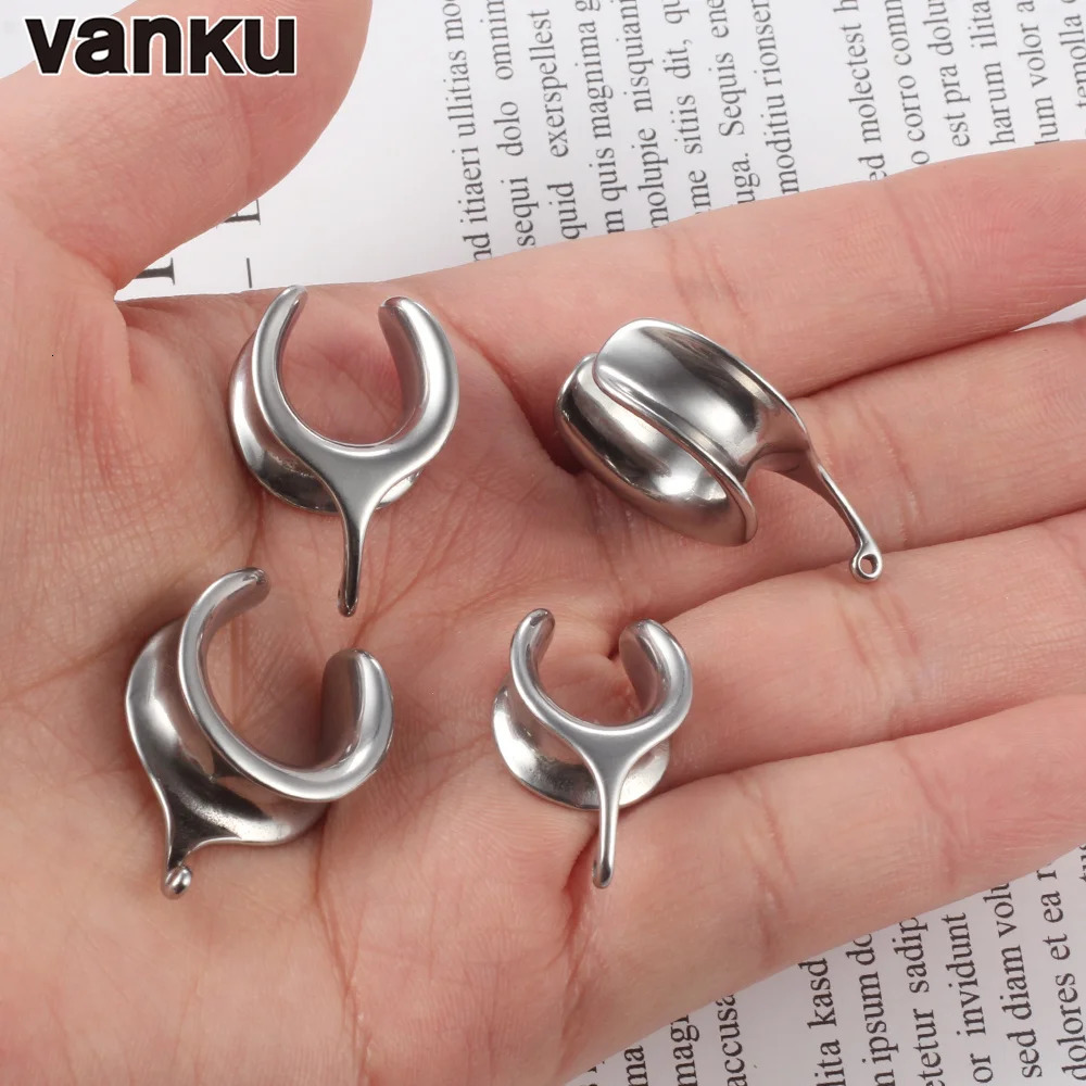 Vanku 10PCS Wholesale DIY Saddle Ear Tunnel Plug Piercing Ring Expander Studs Stretchers Body Piercing Jewelry Earrings Gift260528BJ - view 3