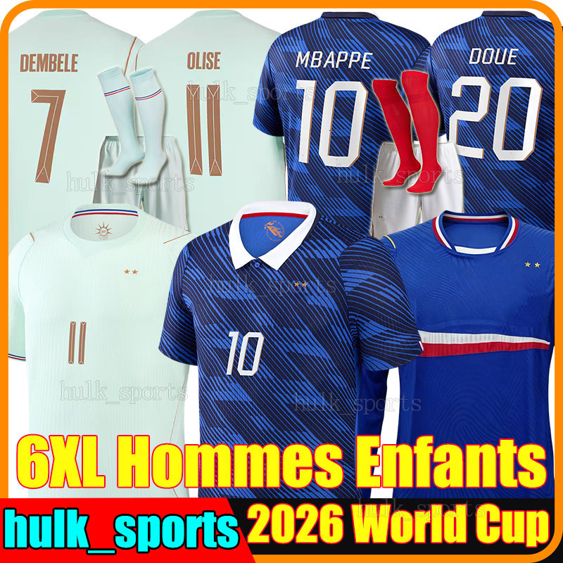 6XL 2026 france MBAPPE OLISE soccer jerseys French DOUE DEMBELE KOLO MUANI RABIOT EKITIKE AKLIOUCHE CHERKI THURAM men kids kit socks sets Maillots de 