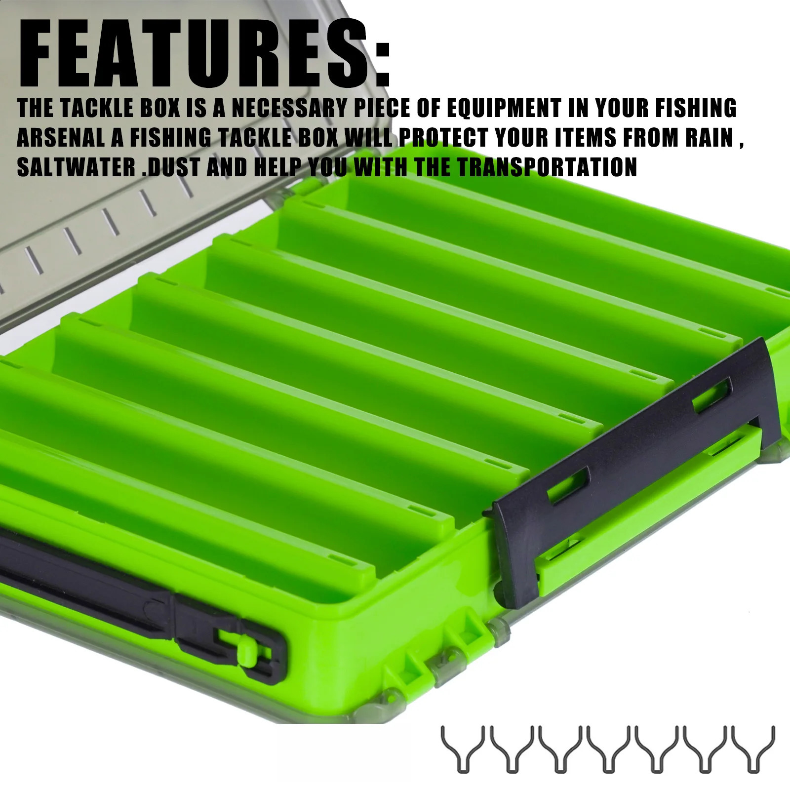 SAMOLLA Large Fishing Tackle Box Lure Storage Double Sided Lure Hook Boxes Baits Container Storage Case Fishing Accessories 260601