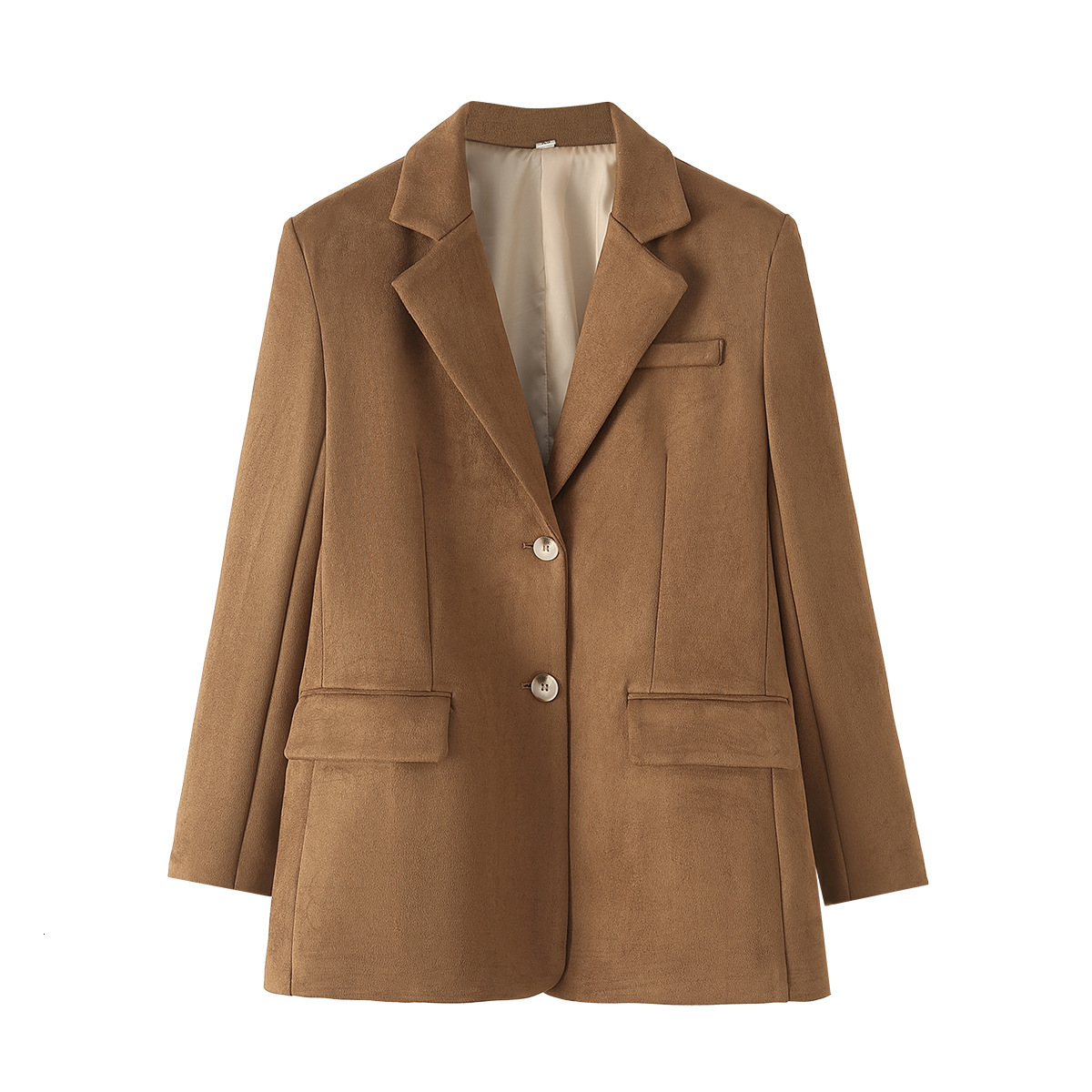 Fashionable two-tone suede long-sleeve blazer jacket 2025 spring/autumn new product 250915