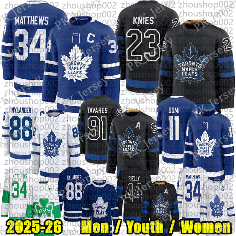 34 Auston Matthews torontoS Hockey Jersey Gavin McKenna William Nylander Matthew Knies John Tavares maple leafs jersey Morgan Rielly Clark Domi Joseph
