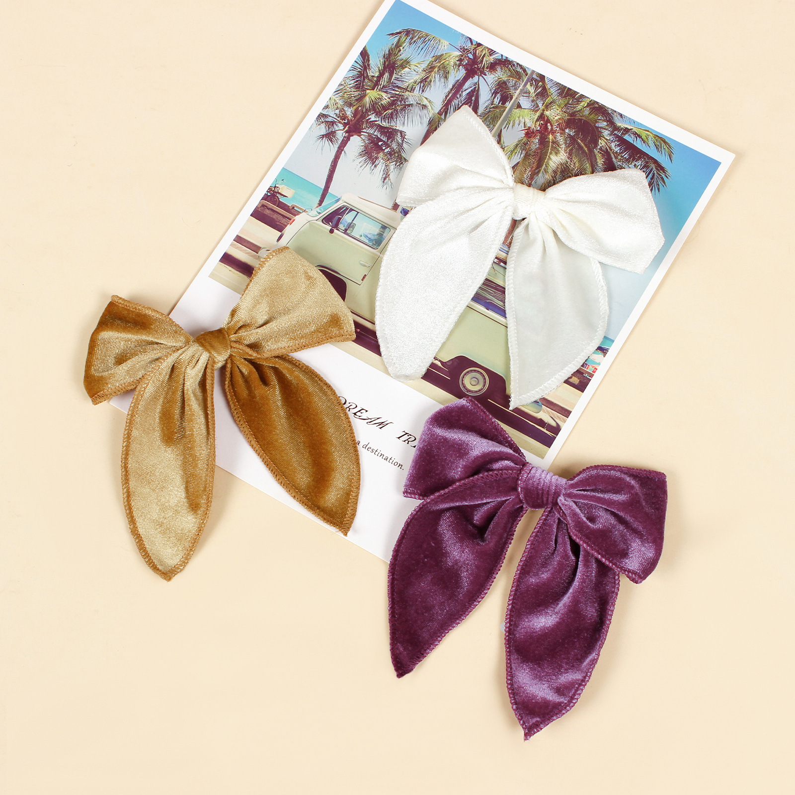 1Pcs Velvet Fable Bow Hair Clips Baby Girls Women Large Sailor Head Bows Accessories Hair Grips for Kids Christmas Hair Bow 251009