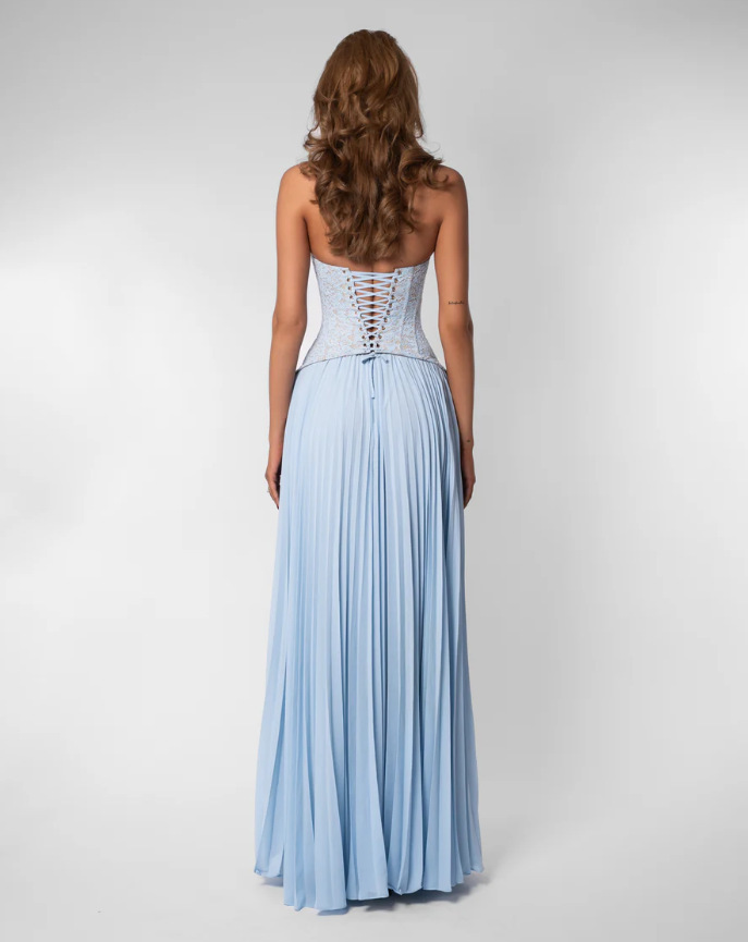 Casual Dresses Green Fishbone Corset Halter Maxi Dress Women Backless Off Shoulder Pleated Patchwork Slim Lady Christmas Party Gown