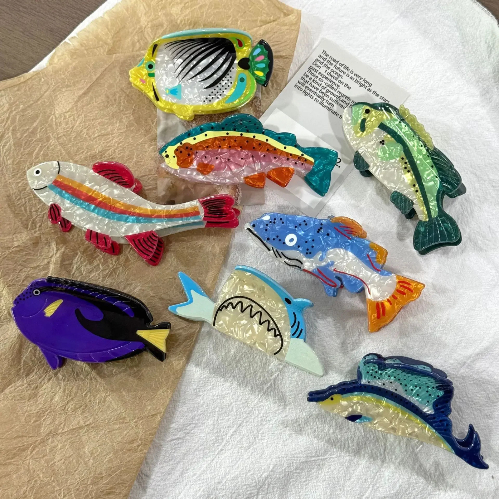 DS Summer Animal Tropical Fish Series Hair Claw Acrylic Claw Clips Beach Trendy Hair Clips Hair Accessories for Women Girls260528BJ - view 3