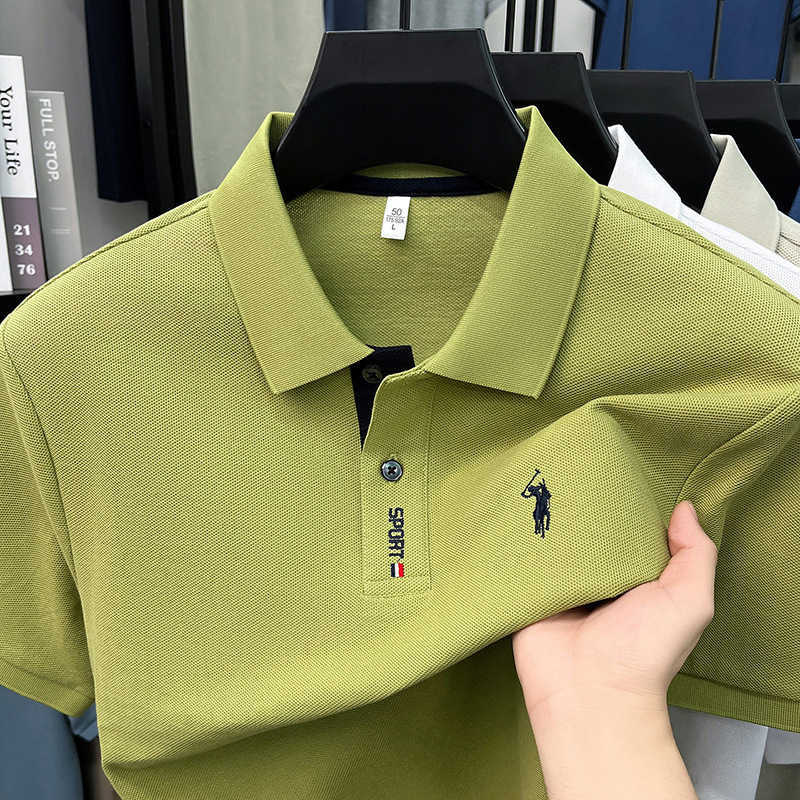 High-quality all-cotton POLO shirt short-sleeved summer new casual embroidered pullover short T-shirt for men