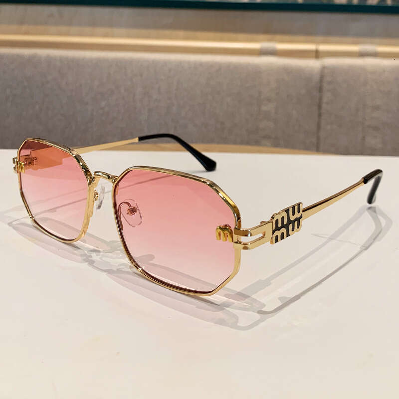 High-End Designer Sunglasses 2025 New M Brand Metal Polygonal Trendy Street Style Women's Internet Celebrity Ins Retro Sunglasses