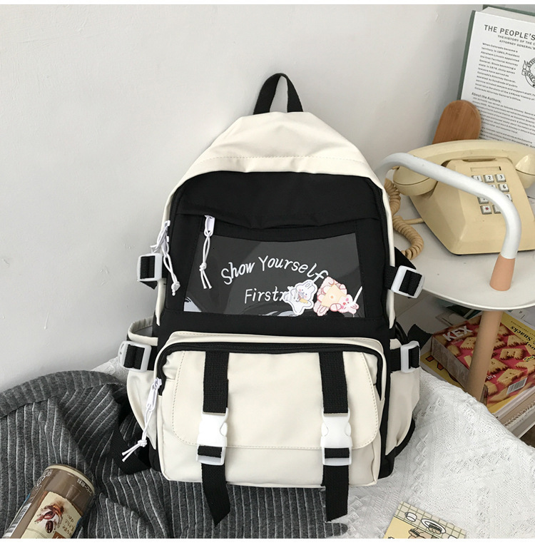 Korean-style college-style backpack with a balance of sweet and salty colors suitable for energetic girls for outings classes and commuting 230720