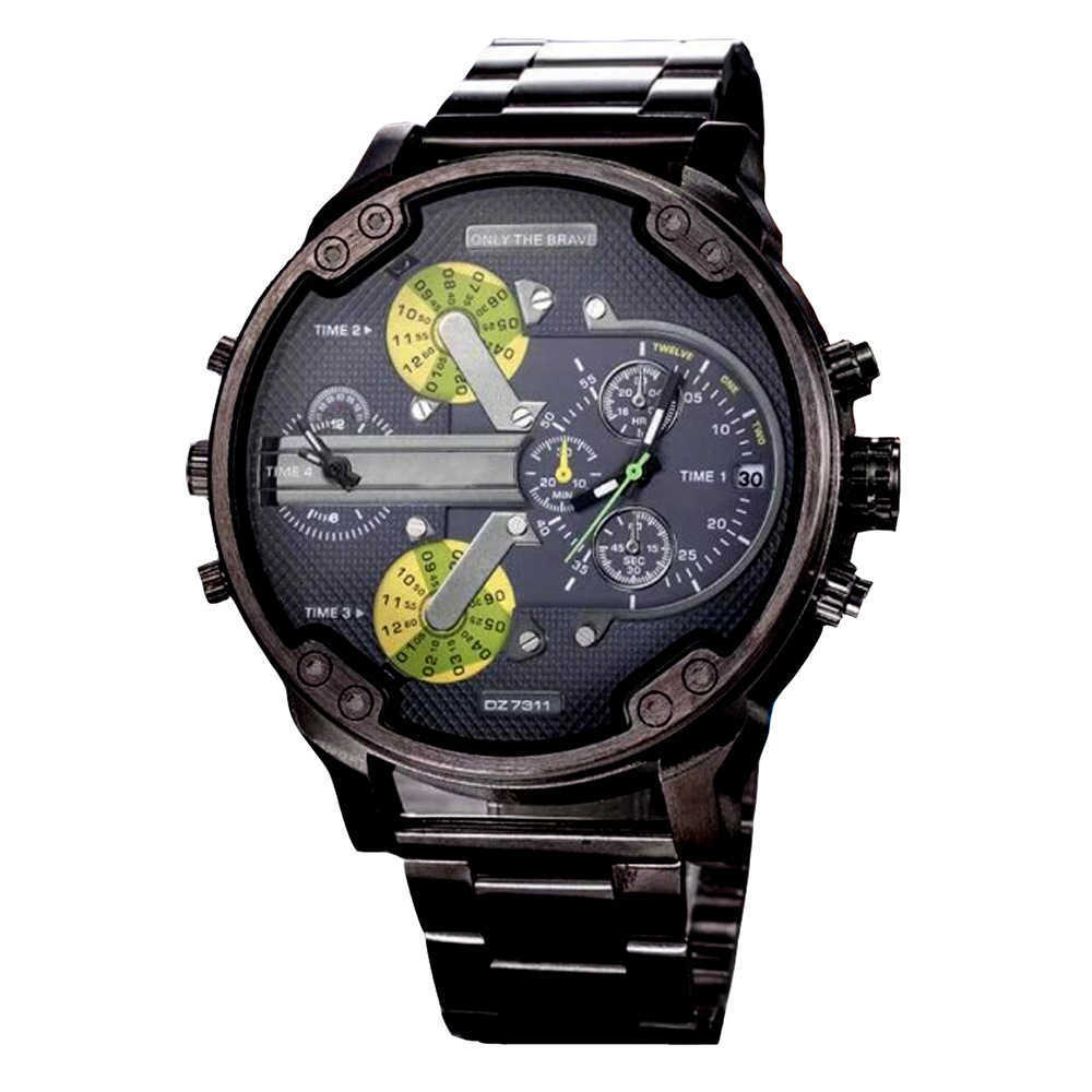 Huge Two Time Zone Mens Watches Top Luxury Brand M Quartz Big Size Watch Individuality Large Men Military Wristwatch X250904