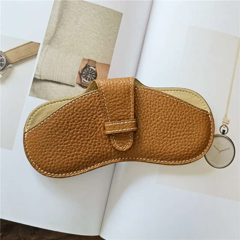 Soft leather glasses bag portable ins glasses case sunglasses mens and womens glasses storage bag protective cover260603 - view 6