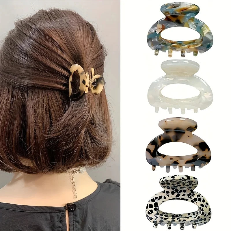 Elegant Sweet Small Oval Hair Claw Clip for Women Secure Grip Hair Accessories Ponytails Cute Hair Clips Sophisticated Style260528BJ