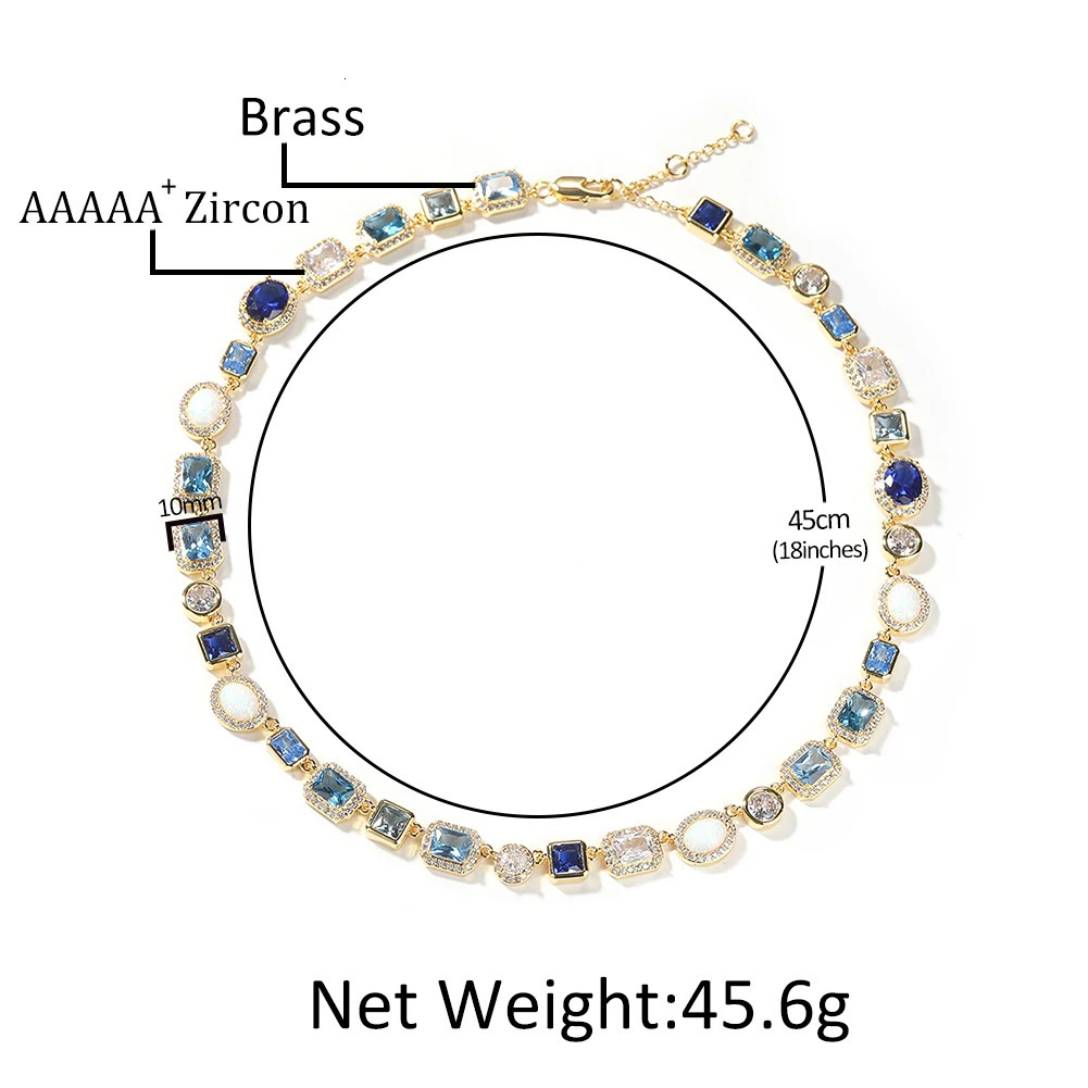 TBTK 10mm Gradient Purple Pink Gem Opal Necklace Iced Out AA Cubic Zirconia Bracelet For Men Women Hiphop Jewelry260603 - view 4