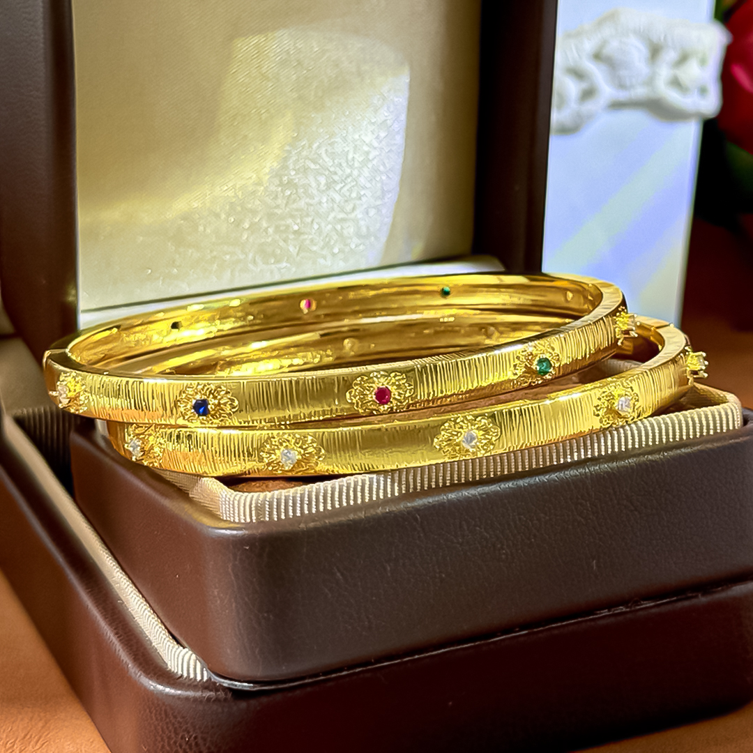 Artistic Turquoise Cuff Bracelet Gold Tone CZ Stone Accent Woven Relief Pattern Engraved Finish Gift For Women Vintage Fashion Anniversary Gift Ready 