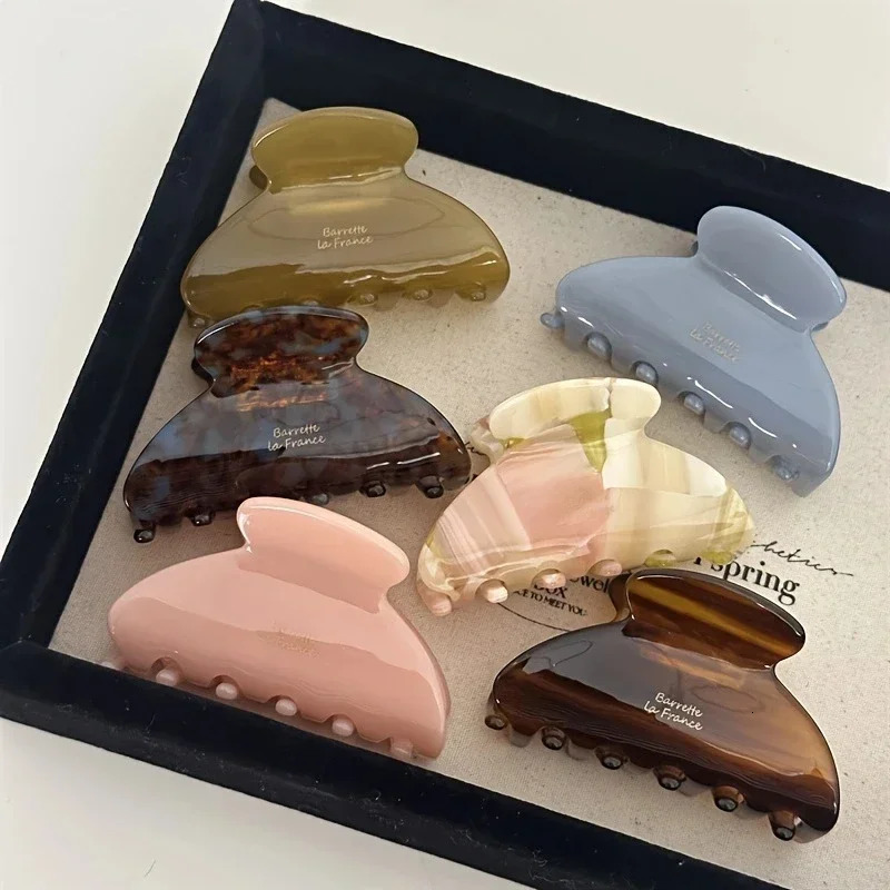 French Womens Hair Clips Elegant Acetate Hair Claw Medium Size Sweet Shark Clip Exquisite Girl Hairs Accessories Headwear 2024260528BJ