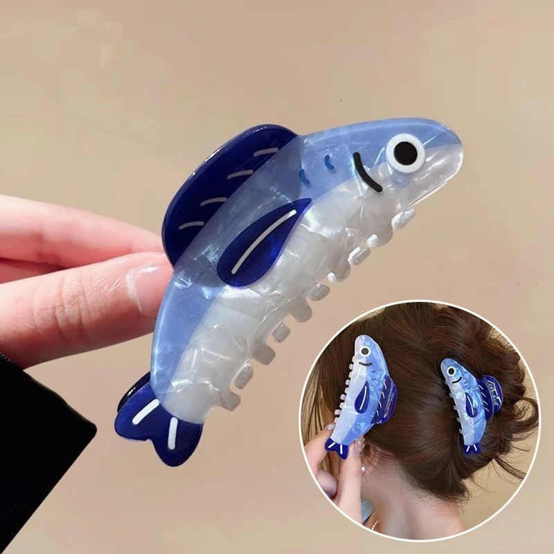 2026 Creative Ocean Sardine Clip Hair Clip Cute Texture Shark Clip Ponytail Clip Hair Ornaments Female260528BJ - view 4