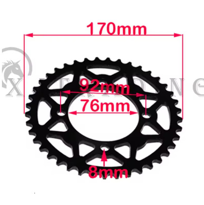 Motorcycle 420/428 Chain 35T/37T/39T/41T/43T/45T/48T 76mm Sprockets Rear Back Sprocket Cog For 110cc-140cc Dirt Pit Bike ATV