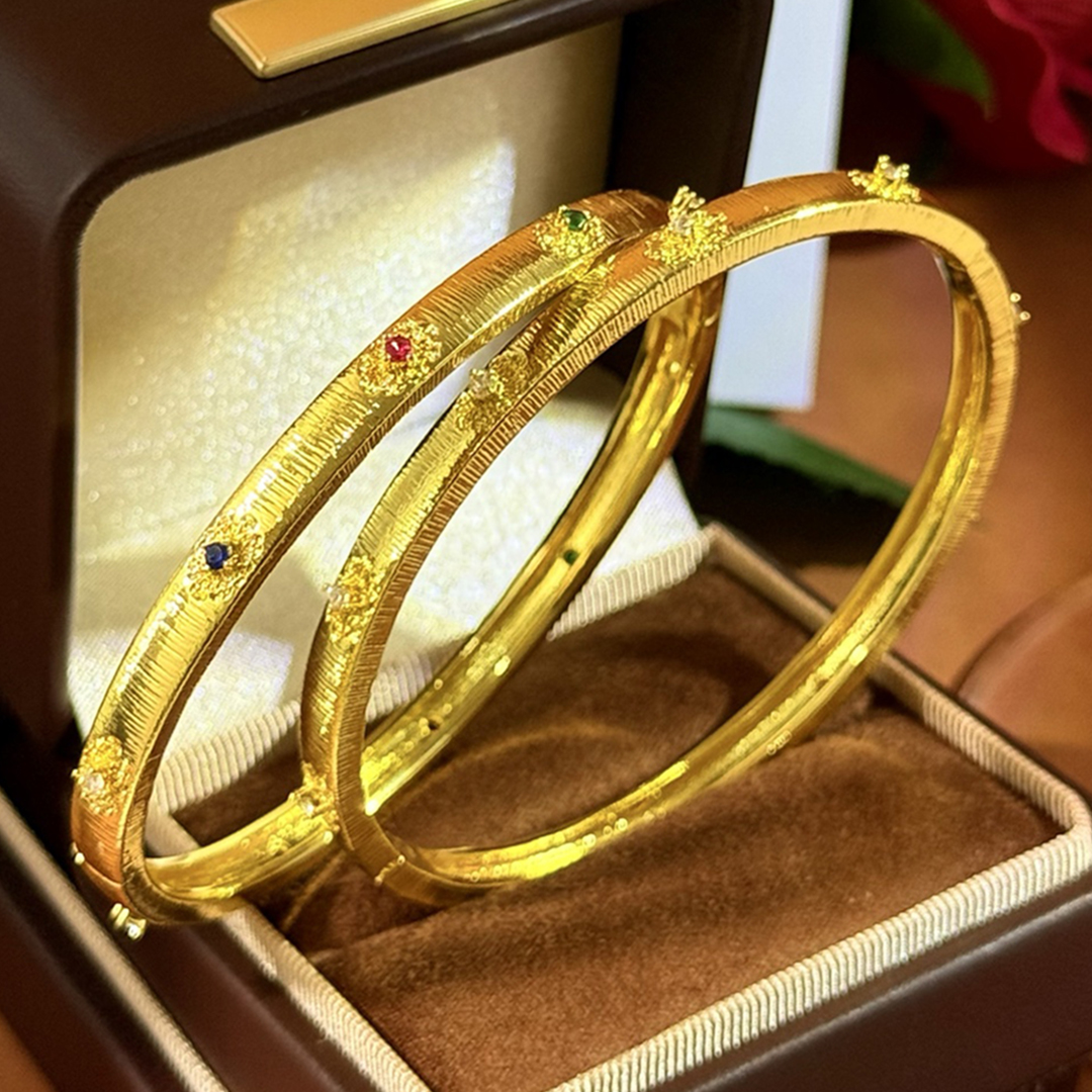 Luxury Turquoise Bracelet Gold Tone CZ Diamond Accent Woven Texture Engraved Finish Statement Jewelry Gift For Women Fashion Anniversary Vintage Style