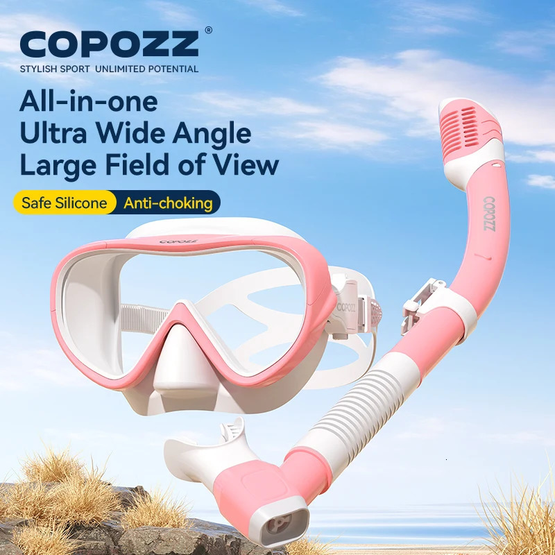COPOZZ Professional Diving Mask Full Vision Mask Underwater Snorkel Mask Set Swimming Snorkel HD Anti Fog Diving Equipment 260603BJ - view 3