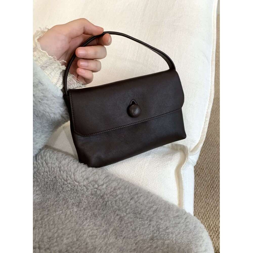 Women Sheepskin Phone Bag Handbag Minimalist Small Square Simple Versatile With Cashmere Suede Interior SENYY