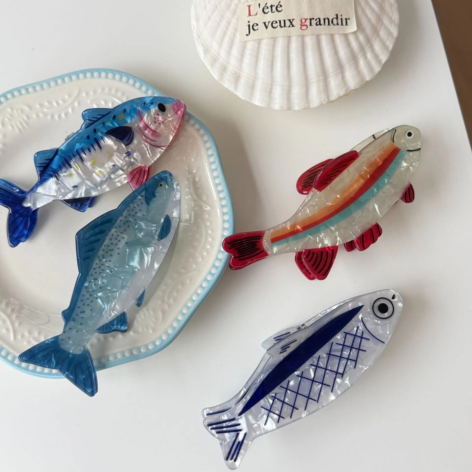 Creative Sardine Ocean Fish Hair Clips Acetate Claw Clips For Women Funny Sea Animals Hair Accessories Crab Claw Hair Holder260528BJ - view 6
