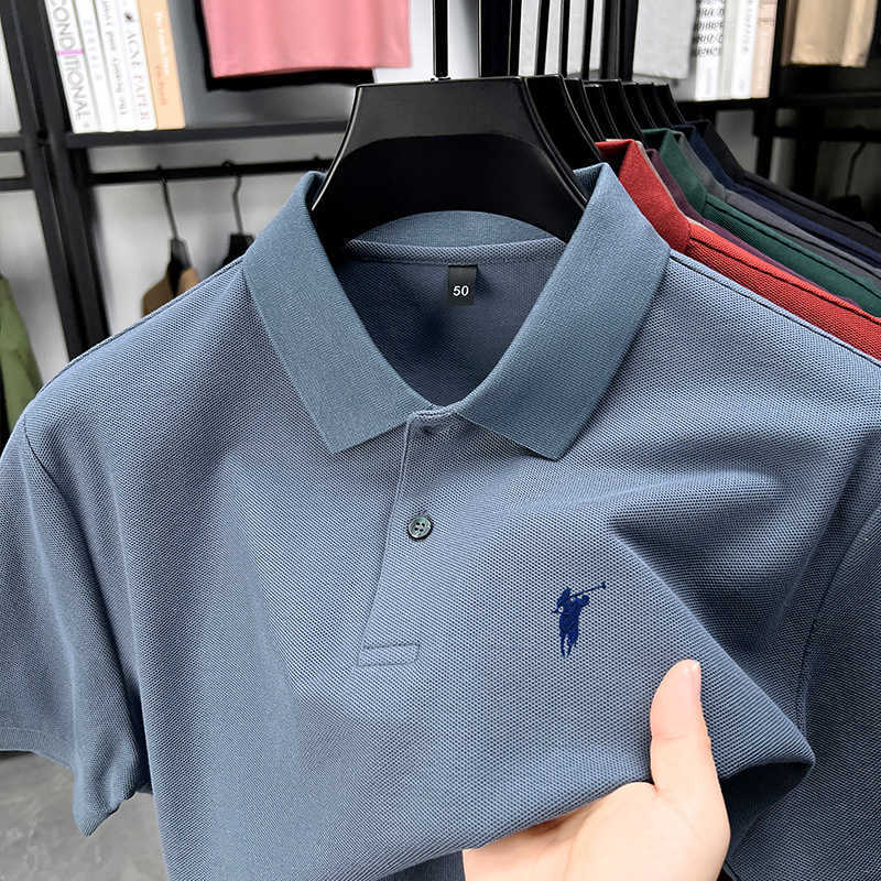 taobaoOle 100 pure cotton short-sleeve polo shirt for men summer casual half-sleeve t-shirt with horse logo