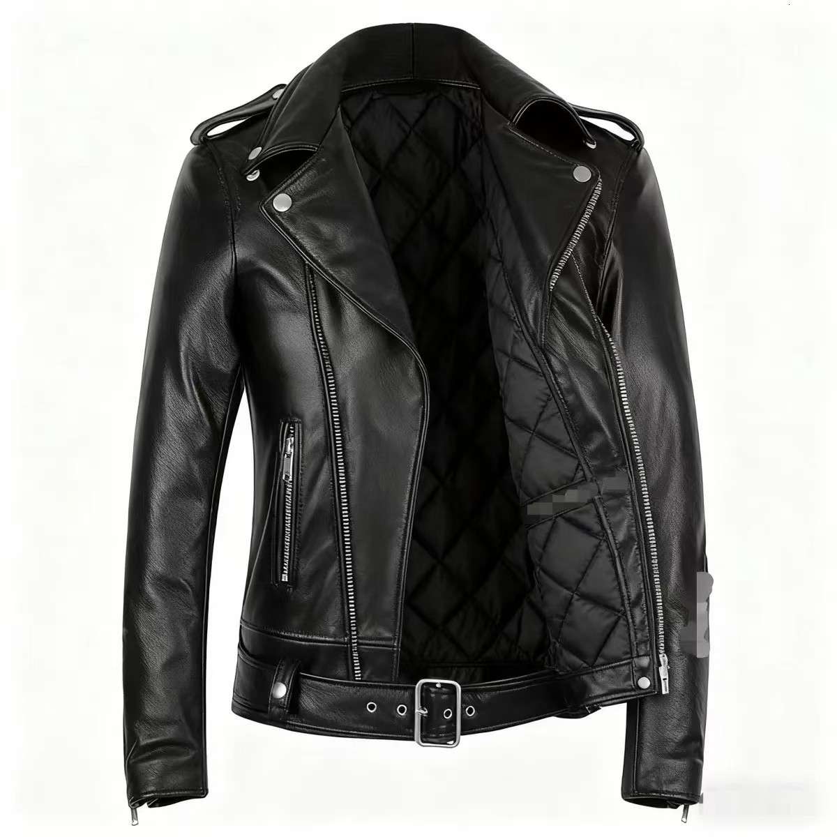Spring Classical Motorcycle oblique zipper Jackets Men Leather Jacket Natural Calf Skin Thick Slim Cowhide Moto Jacket man 250922