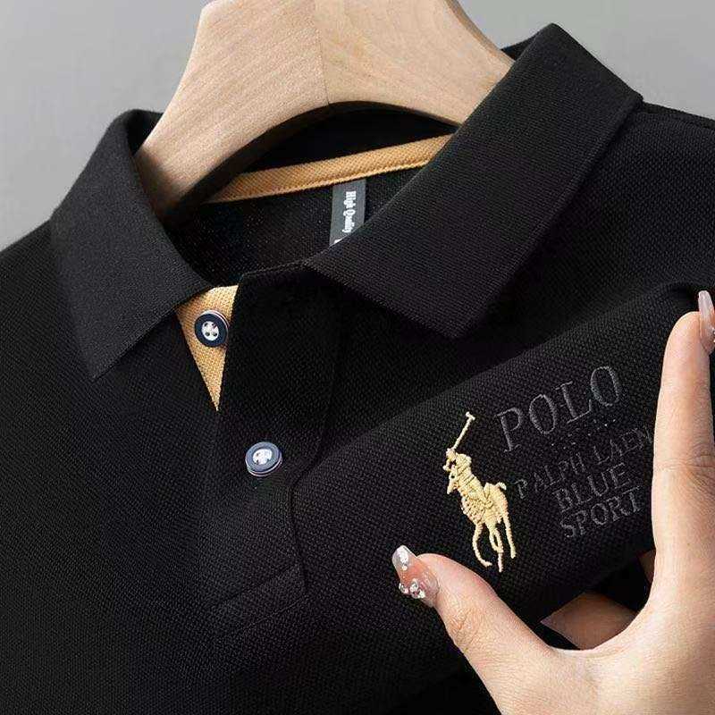 Summer new short-sleeve T-shirt high-end embroidered lapel polo business large size versatile half-sleeve mens shirt