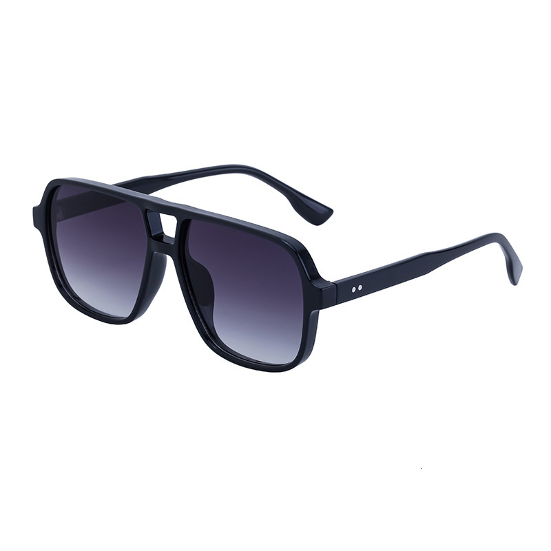 Designer Sunglasses Luxury Men's Outdoor Cycling Sun Protection Anti Glare Anti UV Retro Double Bridge Large Frame Hiking Beach High-end Windproo - view 9