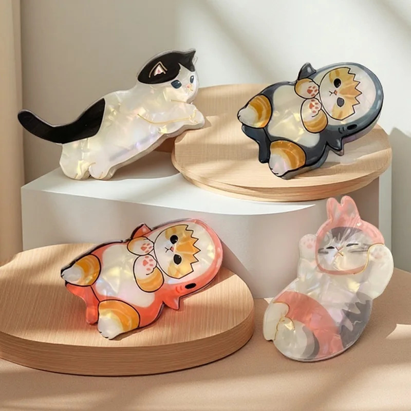 Cute Cats Series Hair Claw Cartoon Shark Kitten Claw Clips Trendy Sweet Lovely Hair Clips for Women Girls Hair Accessories260528BJ
