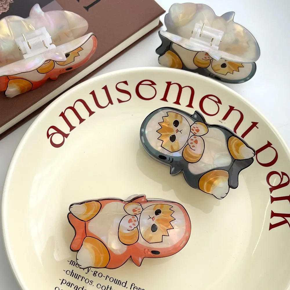 Cute Cats Series Hair Claw Cartoon Shark Kitten Claw Clips Trendy Sweet Lovely Hair Clips for Women Girls Hair Accessories260528BJ - view 6