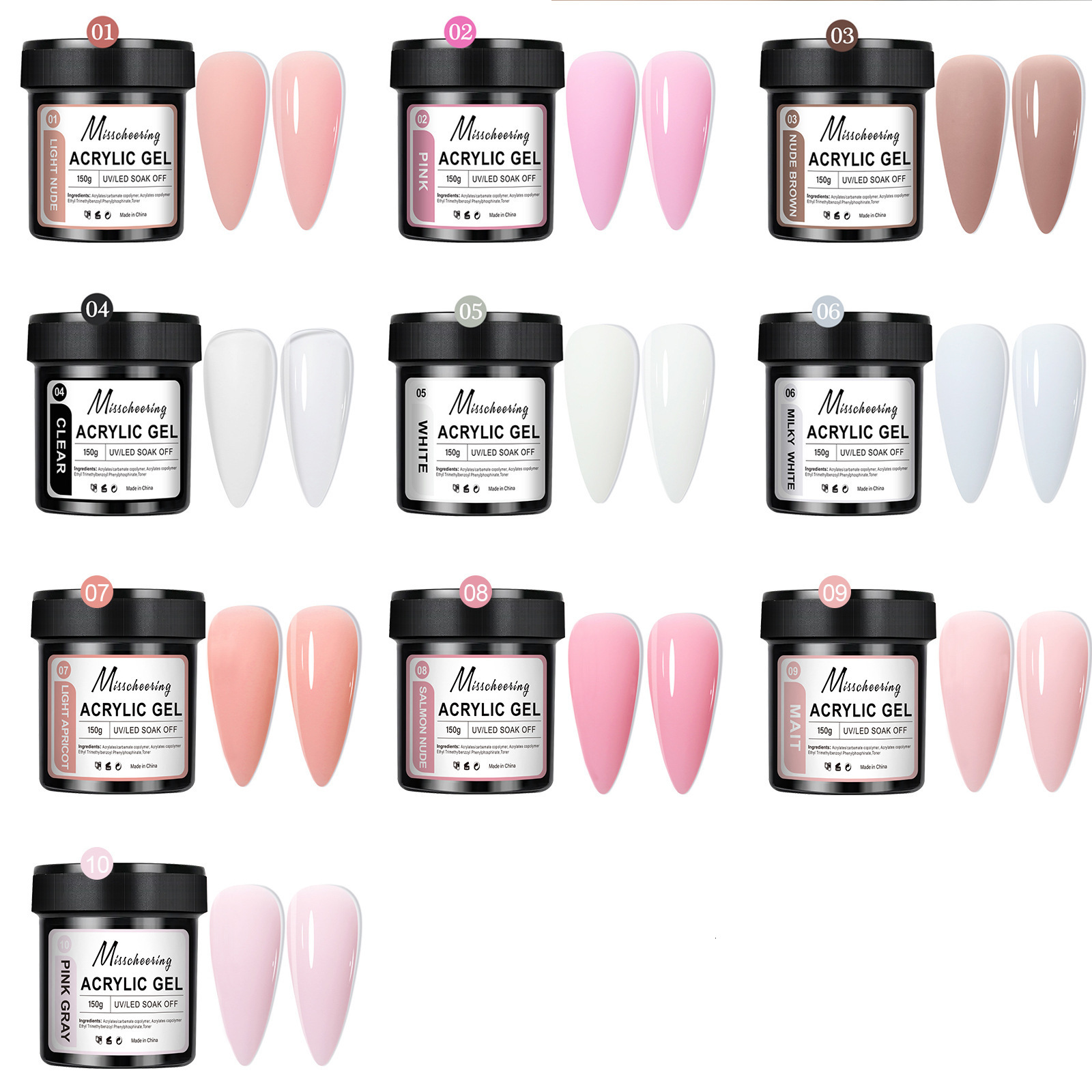 Jillnails 50g Self Leveling Medium Gel 50ml Milky Pink White Gel Builder for Nails Extension Nail Building 251226